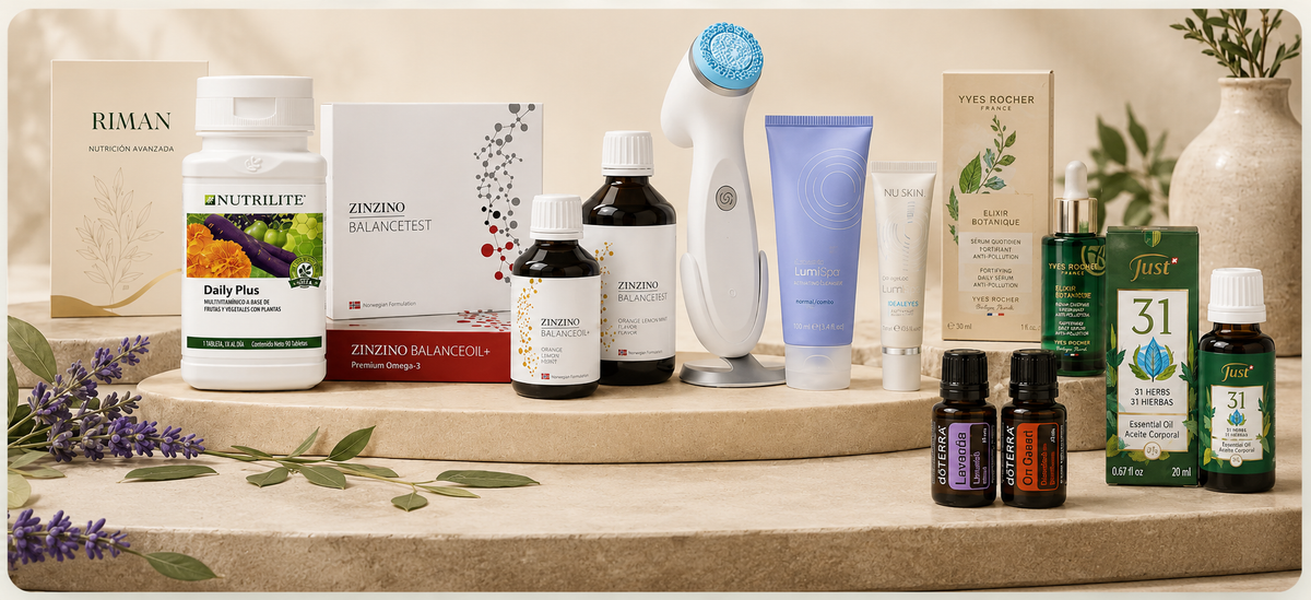 Collage de productos disponibles en Serenia