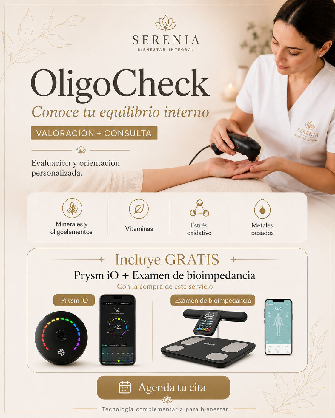 Escáner Oligocheck con interpretación y consulta personalizada